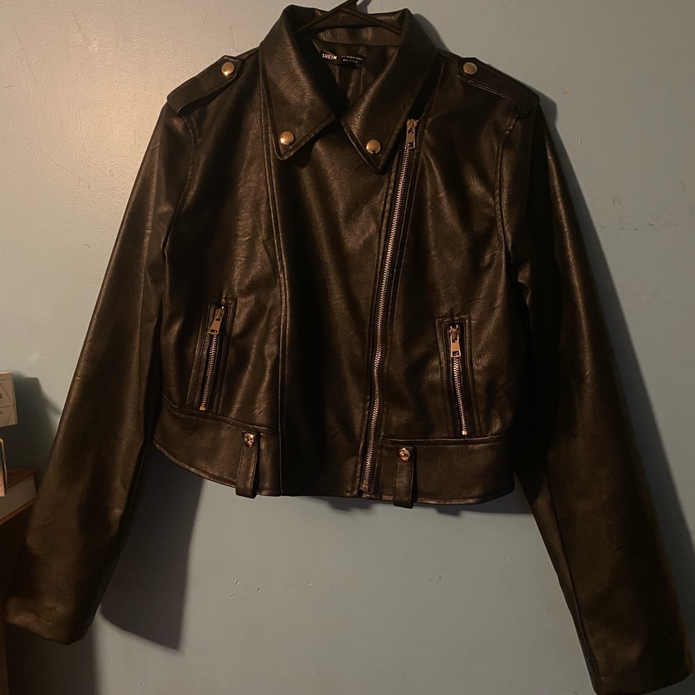 Large faux leather jacket